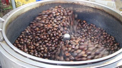 Roast chestnuts Stock Footage 72155286