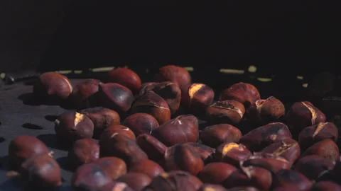 Roast chestnuts on an open fire Stock Footage 145729796