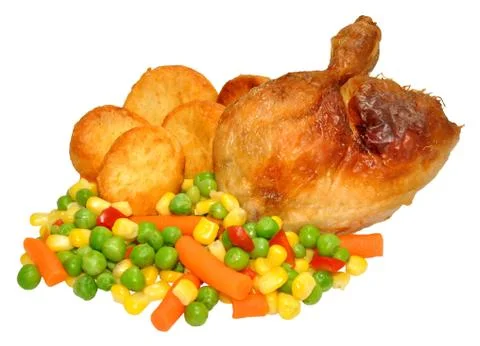 Roast Chicken Dinner Stock Photos