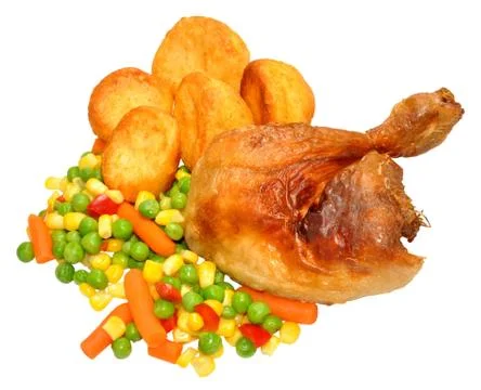 Roast Chicken Dinner Stock Photos