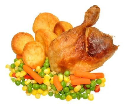 Roast Chicken Dinner Stock Photos