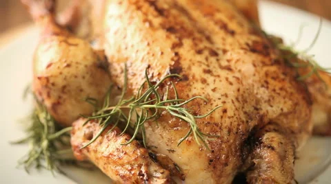 Roast chicken Stock Footage
