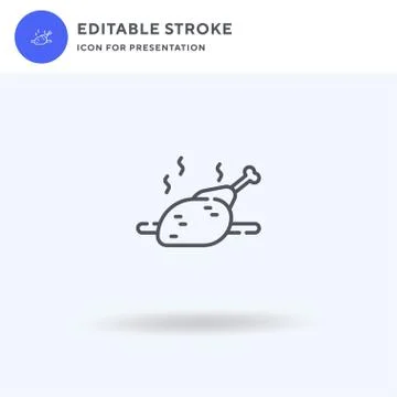Roast Chicken icon vector, filled flat sign, solid pictogram isolated on white イラスト素材