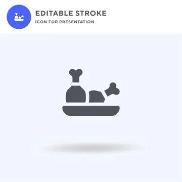 Roast Chicken icon vector, filled flat sign, solid pictogram isolated on white Stockillustratie