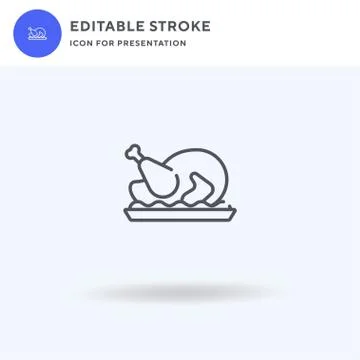 Roast Chicken icon vector, filled flat sign, solid pictogram isolated on white Stockillustratie