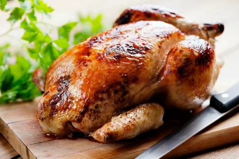 Roast chicken Stock Photos