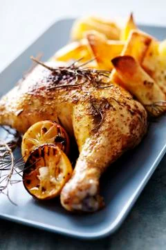 Roast chicken Stock Photos