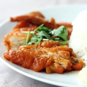 Roast Chicken with rice Stock-Fotos
