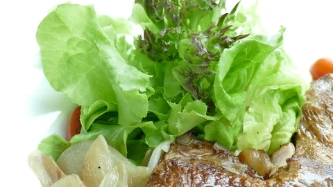 Roast chicken salad Stock Footage 75852972