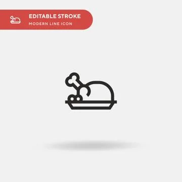 Roast Chicken Simple vector icon. Illustration symbol design template for web Stock Illustration