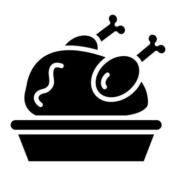 Roast Chicken Vector Icon Design Illustration Stock Illustration
