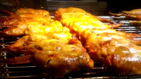 Roast chicken wings Stock Footage 109698675