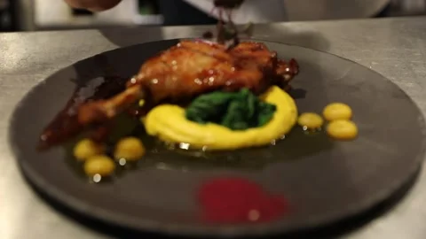 Roast duck leg 9 Stock Footage 314976334