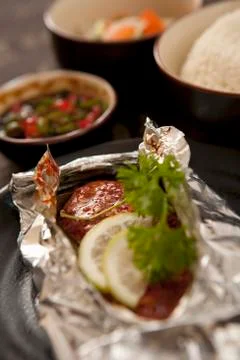 Roast fish Stock Photos