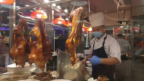 Roast goose Restaurant Stock Footage 136025942