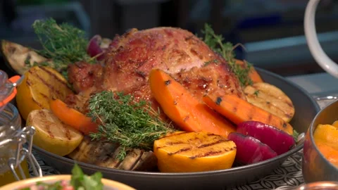 Roast With Grilled Veg Stock Footage 321366407