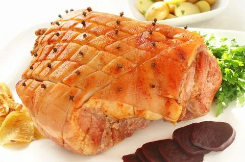 Roast ham joint Foto stock