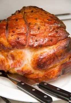 Roast ham Stock Photos