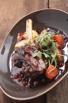 Roast lamb dinner Stock Photos