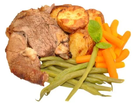 Roast Lamb Meal Stock Photos