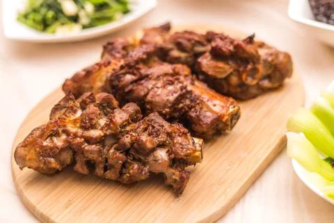 Roast leg of lamb Stock Photos