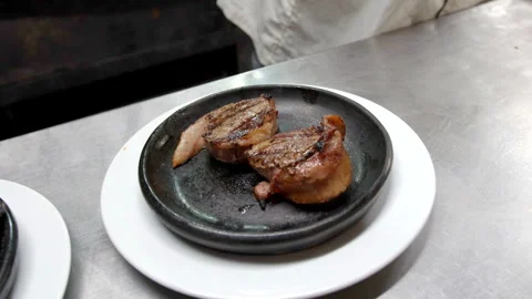 Roast meat dish Video stock 262802028