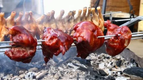 Roast meat Stock Footage 8992630