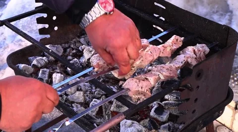 Roast meat. Stock Footage 47843432