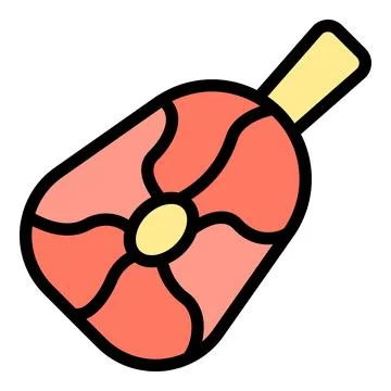 Roast meat icon vector flat Stock Illustration