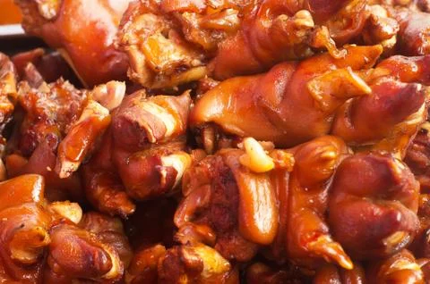 Roast pig's knuckles Stock Photos