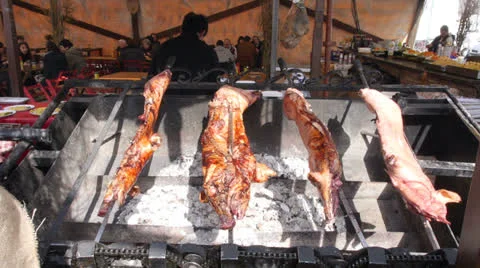 Roast Pork Stock Footage 22565655