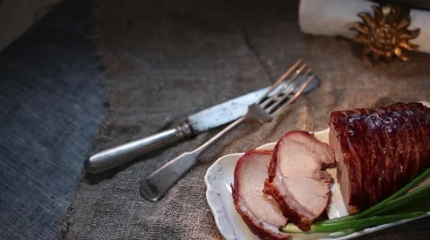 Roast pork Stock Footage 49314035