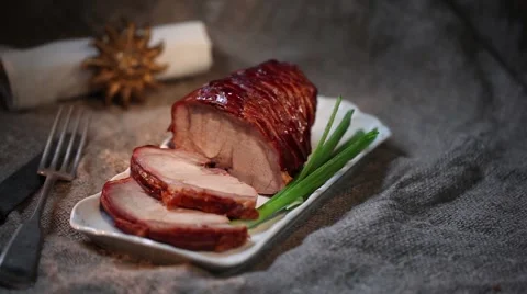 Roast pork Stock Footage 49314112