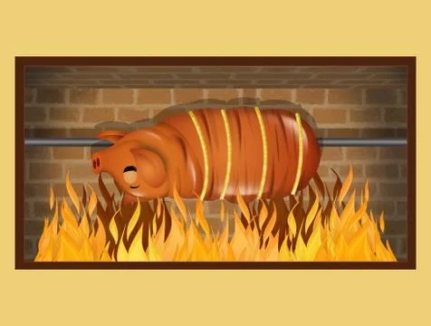 Roast pork Stock Illustration