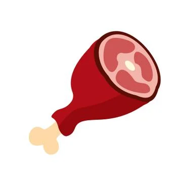 Roast pork knuckle icon, flat style Ilustración de archivo