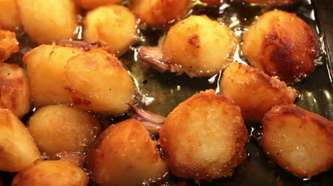 Roast Potatoes Stock Footage 41405689