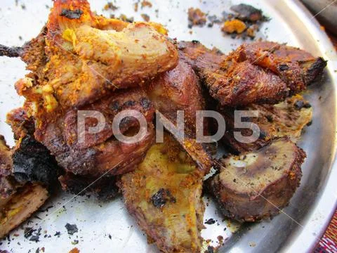 Roast ram meat. Roast lamb. Eid al-Adha Stock Photos