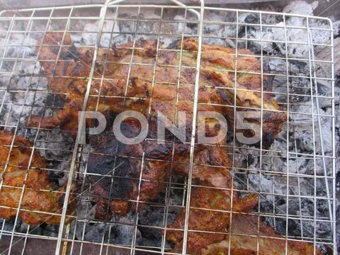 Roast ram meat. Roast lamb. Eid al-Adha Stock Photos