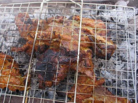 Roast ram meat. Roast lamb. Eid al-Adha Stock Photos