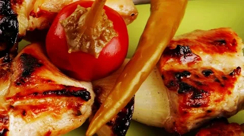 Roast shish kebab 스톡 동영상 45599813