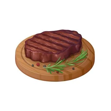 Roast the steaks on. Stock Illustration