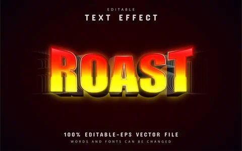 Roast text, red yellow gradient text effect Stock Illustration