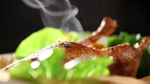 Roast turkey with herbs Stock Footage 44218246