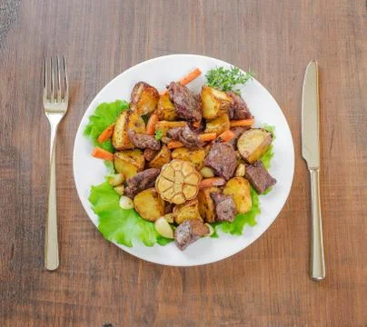 Roast with Vegetables Stock Photos