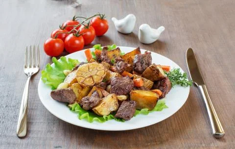 Roast with Vegetables Stock Photos