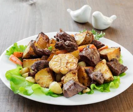 Roast with Vegetables Stock Photos