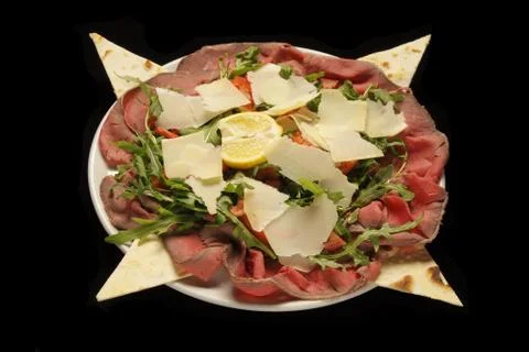 Roastbeef with parmesan cheese Stock Photos