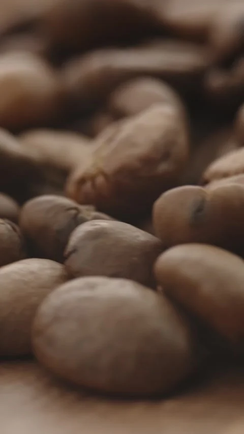 Roasted aromatic coffee beans are spinning Stock Footage 292902361