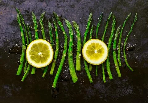 Roasted asparagus Stock Photos