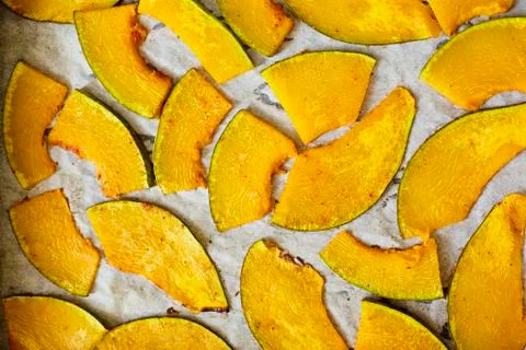 Roasted baked pumpkin Stock Photos